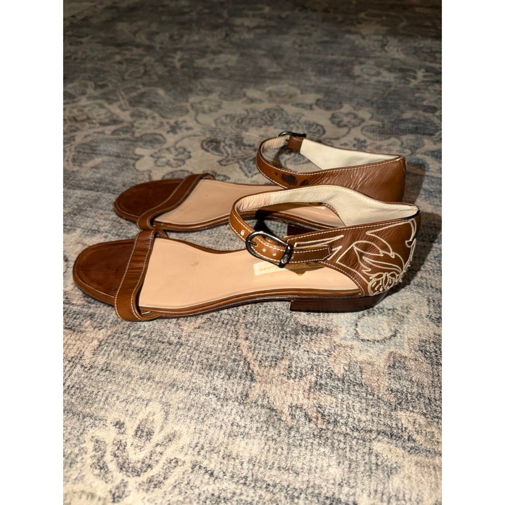 Vintage Brown Leather Gucci Sandals Western Brown